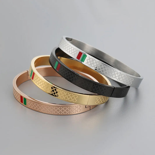 Bangle  ( Red , Green , Black , silver )Stainless Steel
