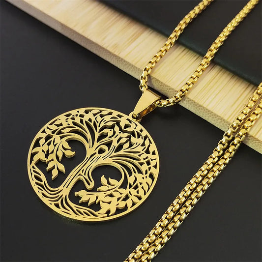 Tree of Life Stainless Steel Chain Necklaces